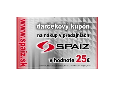 Darčekový zľavový kupón 25