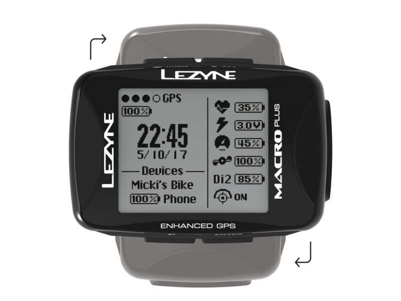 LEZYNE Cyklocomputer Macro PLUS GPS HR/ProSC LOADED